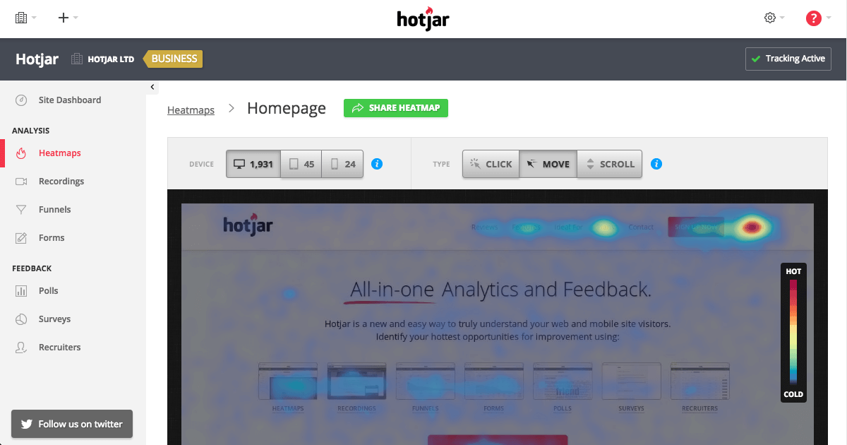 Hotjar Screenshot