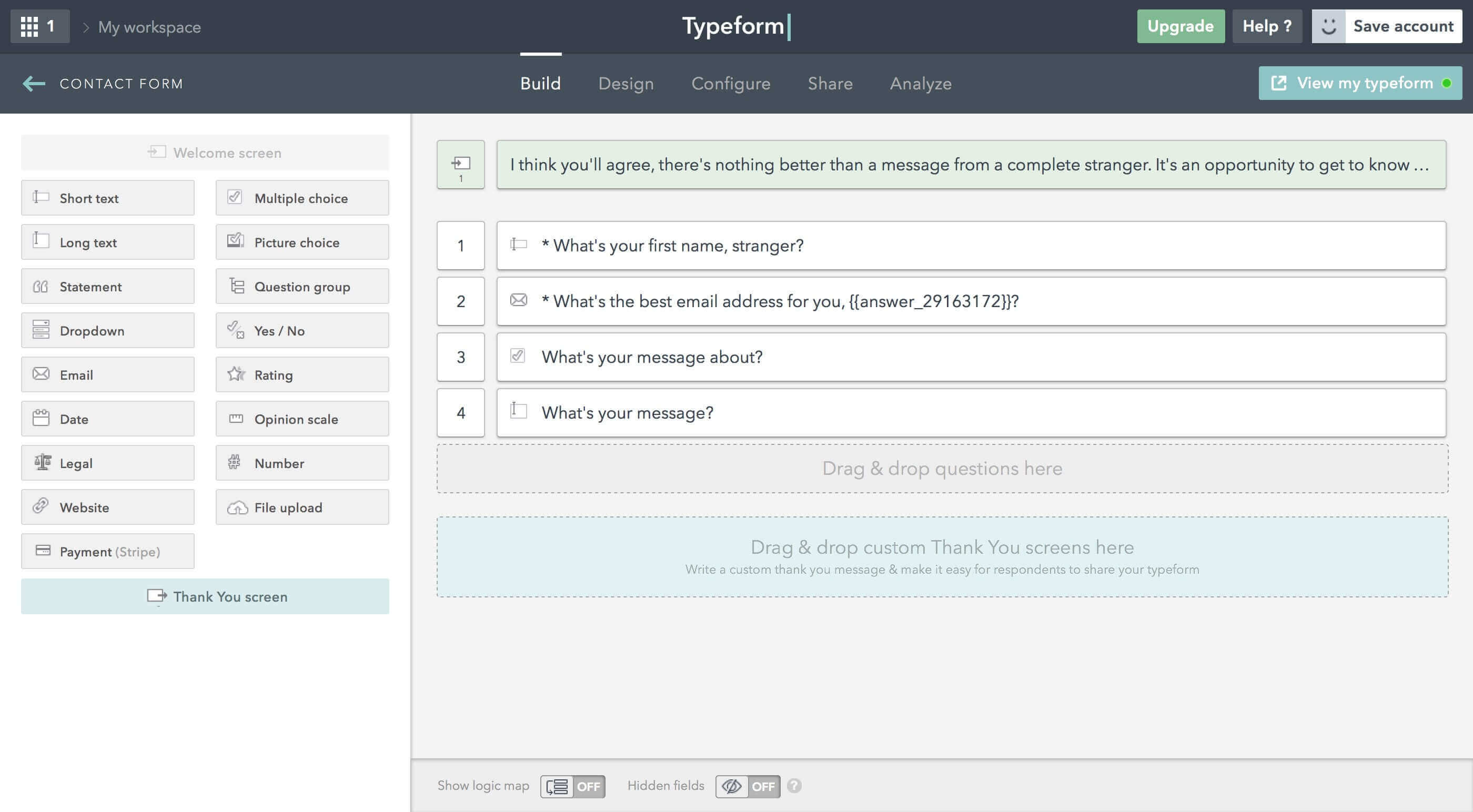 Typeform Screenshot