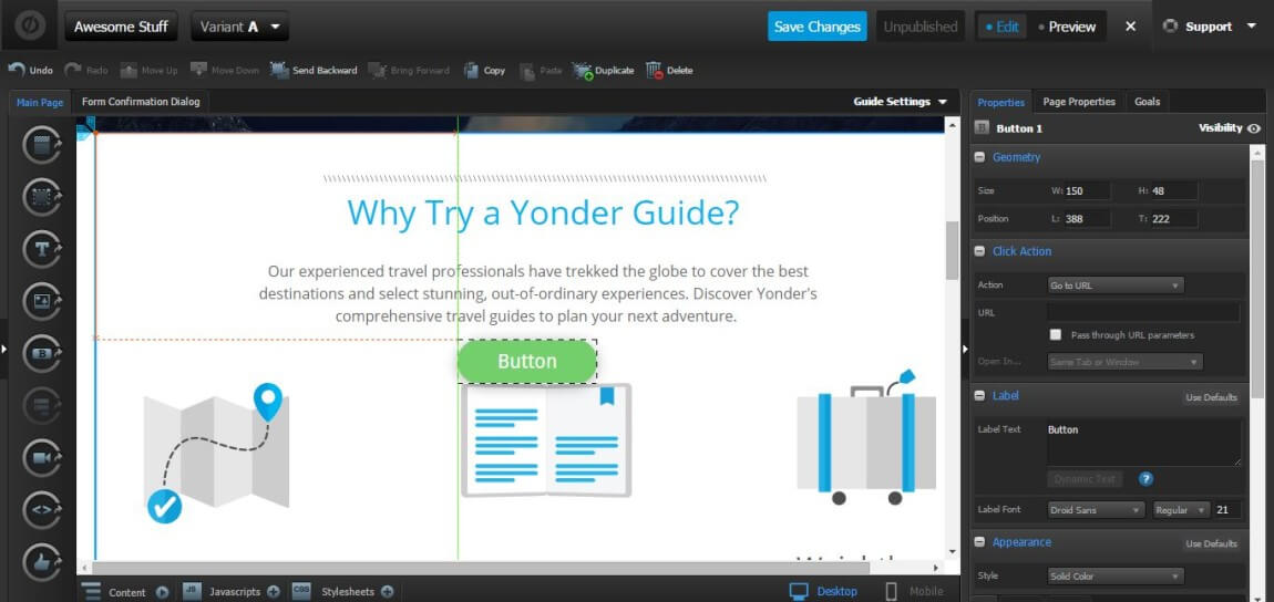 Unbounce Screenshot Unbounce Screenshot