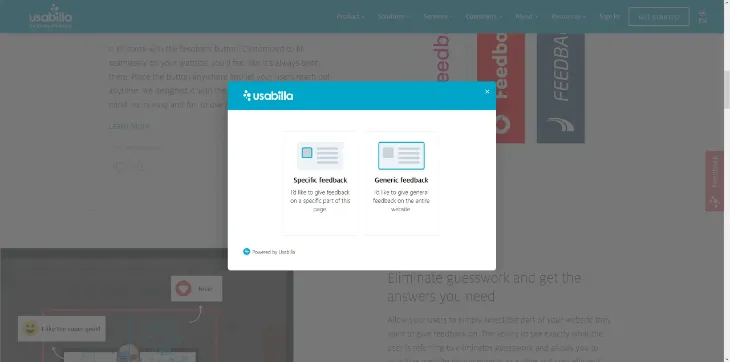 Usabilla Screenshot