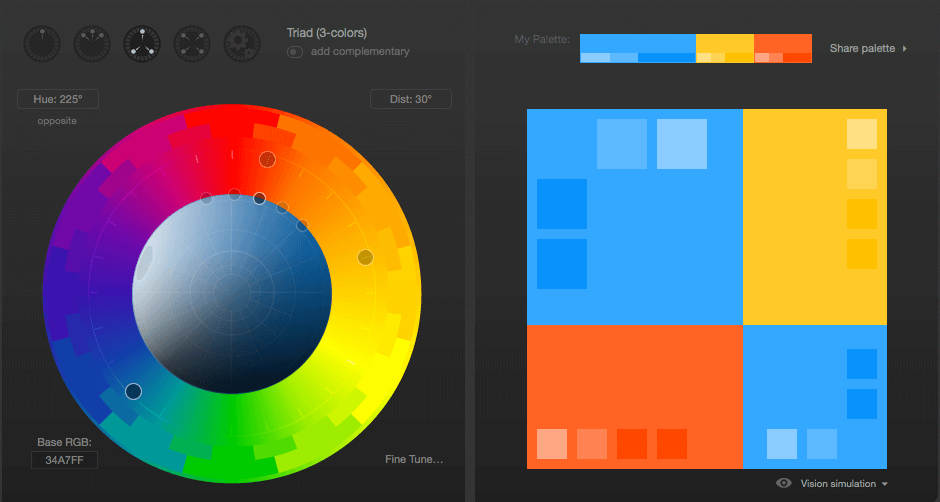 voorbeeld paletton kleurenpalet